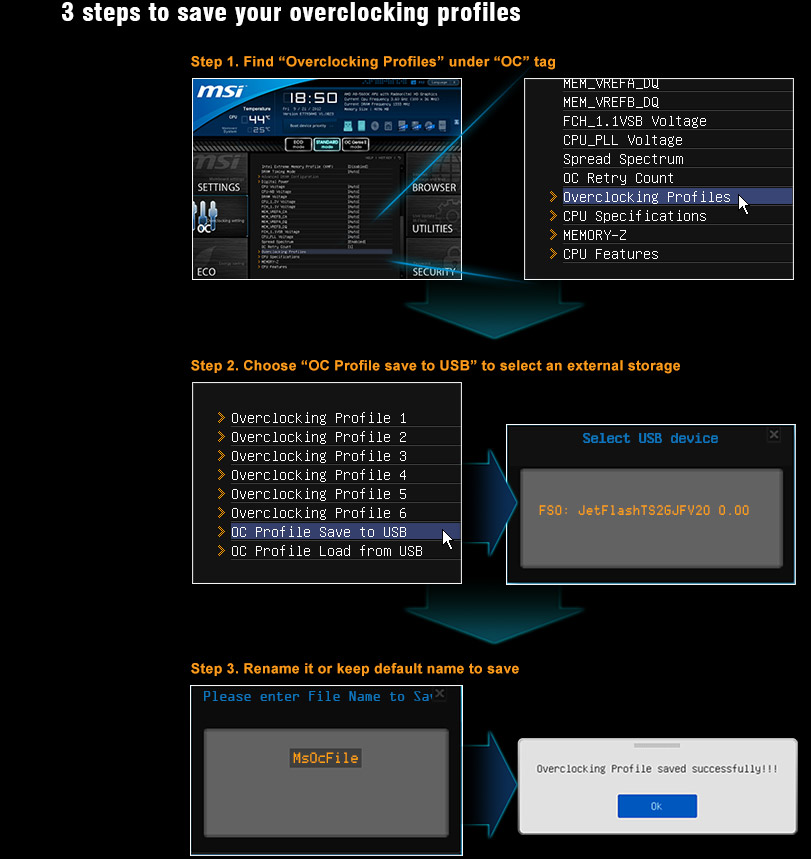 3 steps to save your overciocking profiles